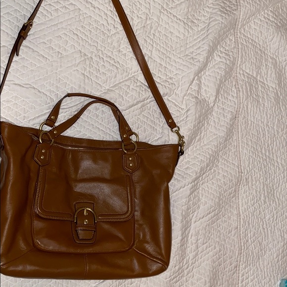 brown leather coach bag - Picture 2 of 5